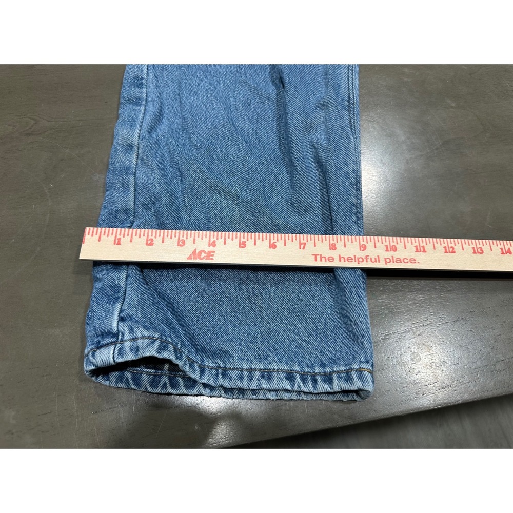 Carhartt B172 DST Flannel Lined Relaxed Fit Jeans Mens 42x32 Blue Denim Plaid - Picture 3 of 13